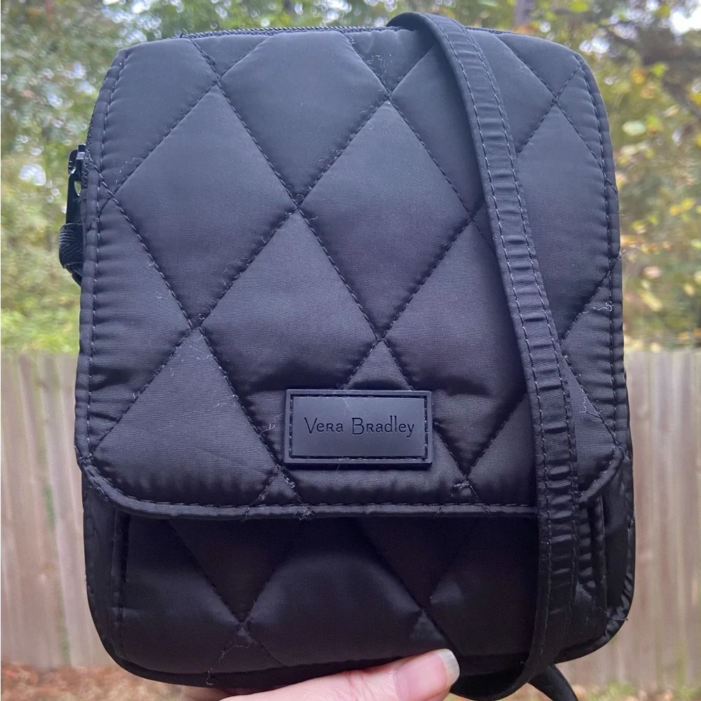 Vera Bradley Black Mini Hipster Ultralight Women’s Zipper Crossbody Bag NWT